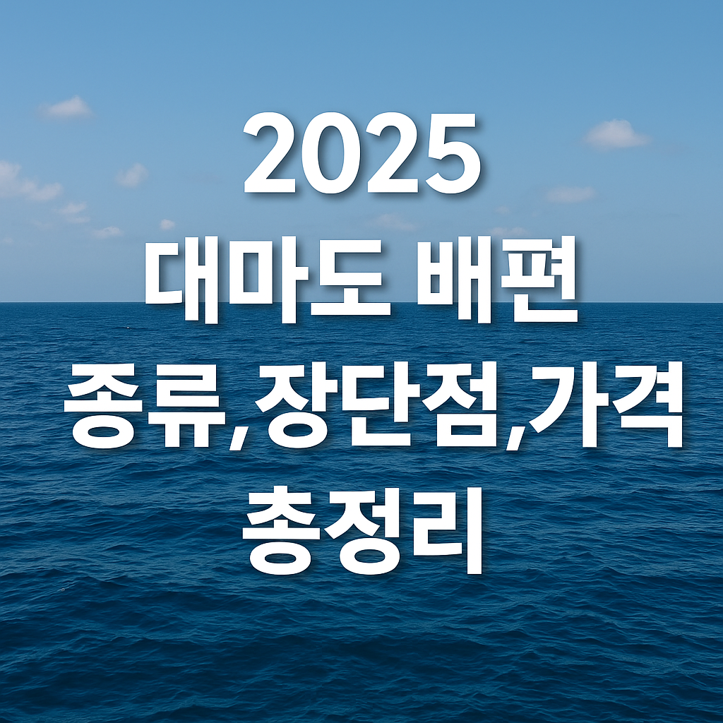2025년 대마도 배편 종류, 장단점, 가격 총정리에 대한 썸네일 이미지