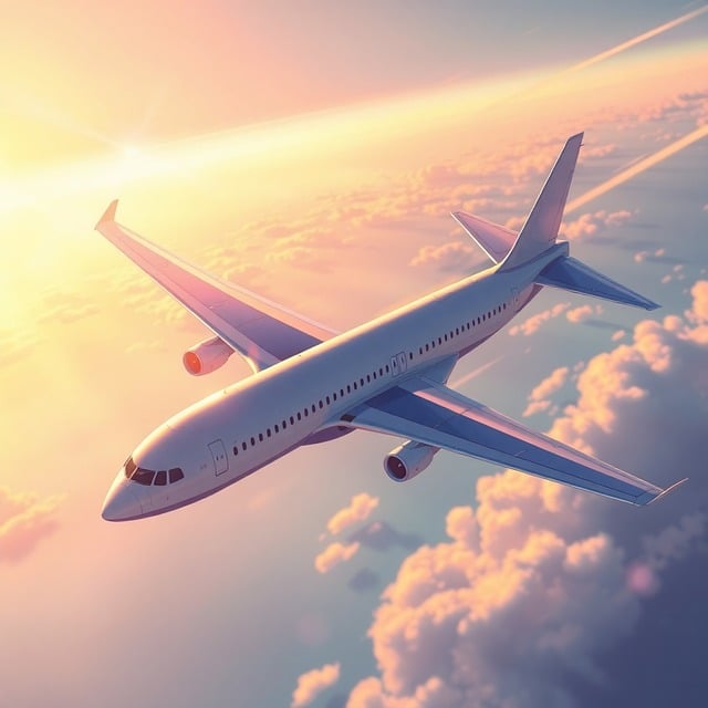 하늘 위를 날으는 비행기