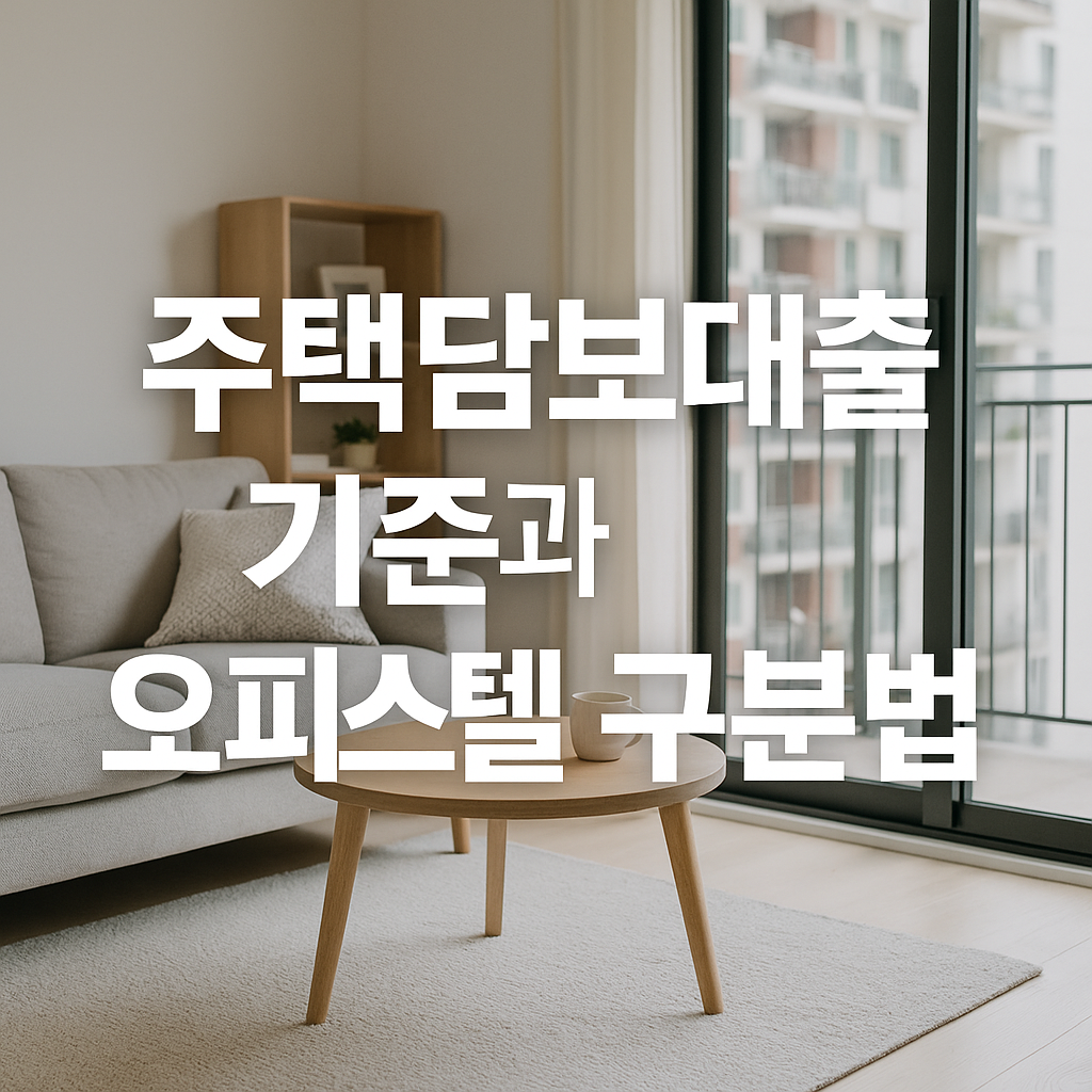 주택담보대출 기준과 오피스텔 구분법