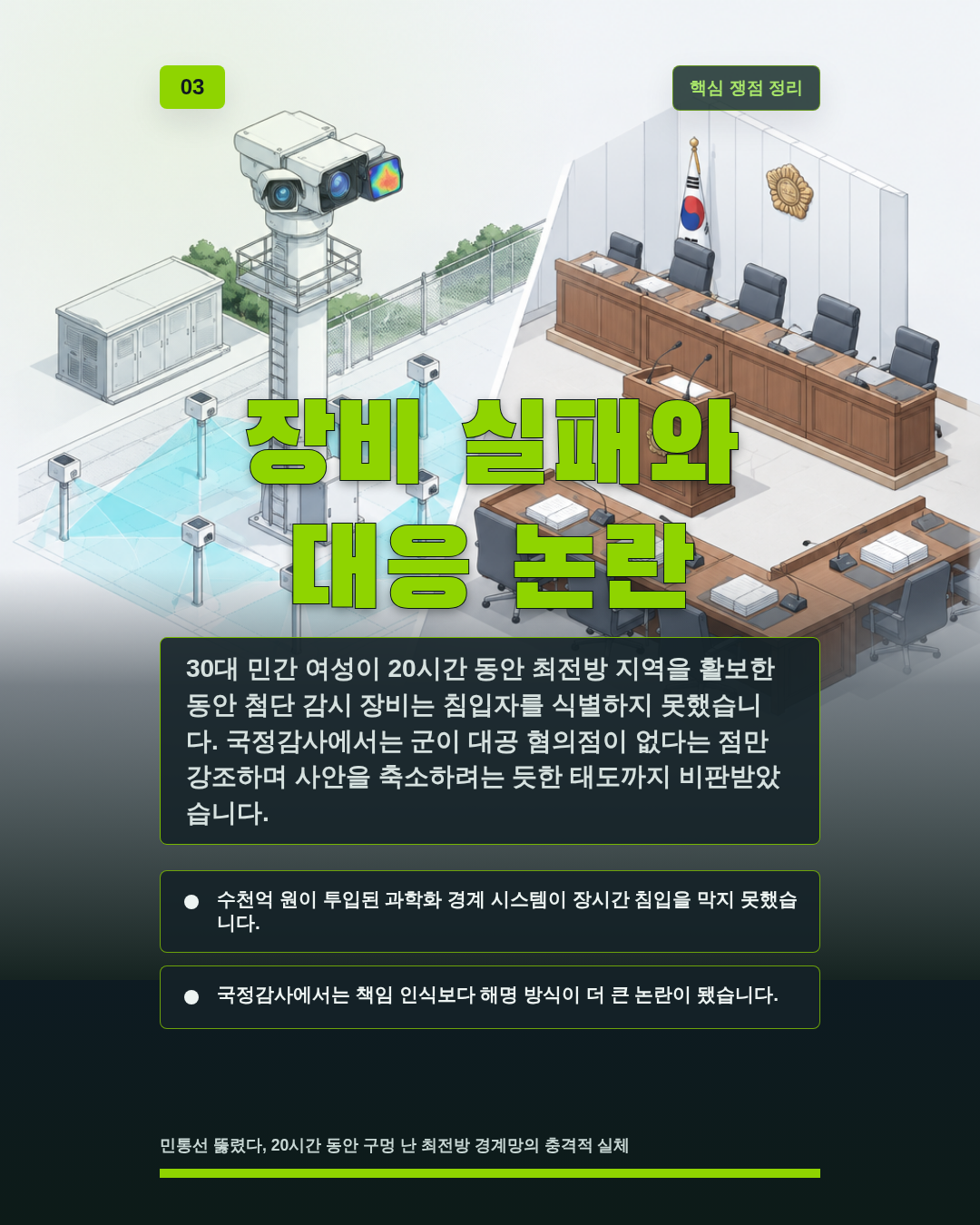 장비 실패와 대응 논란