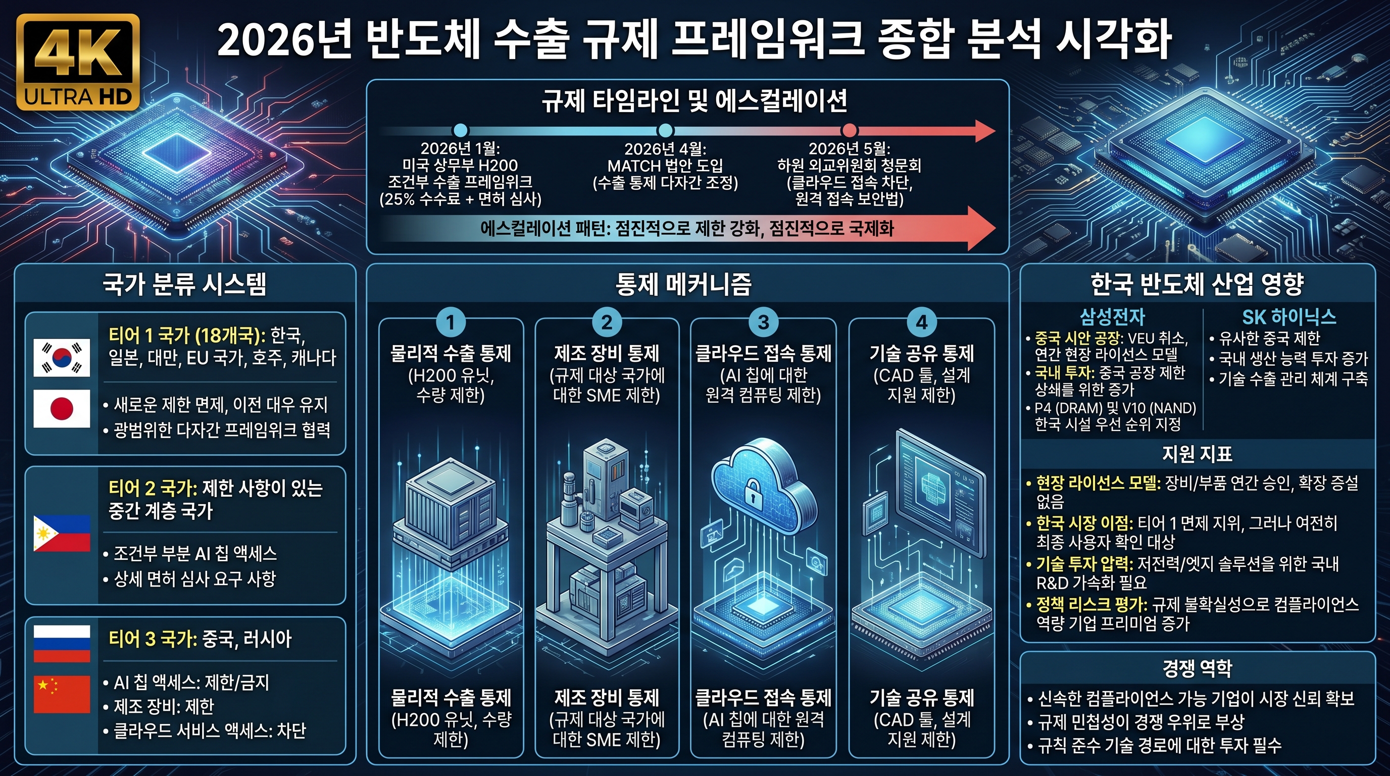 2026년 반도체 수출 규제 구도, MATCH법안, 클라우드 차단, 국가별 규제 수준
