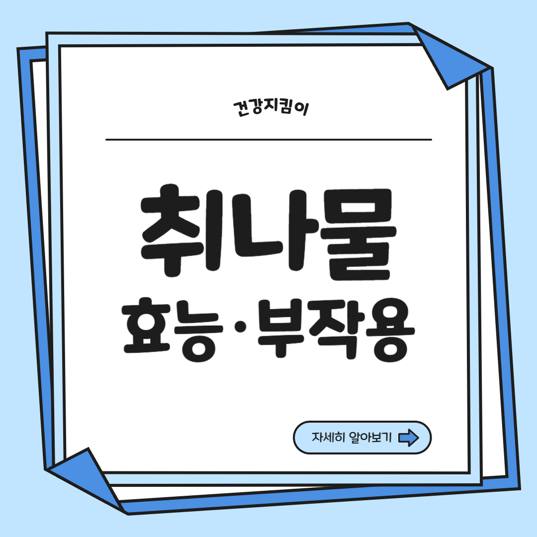 취나물 효능 부작용 칼로리 고르는법