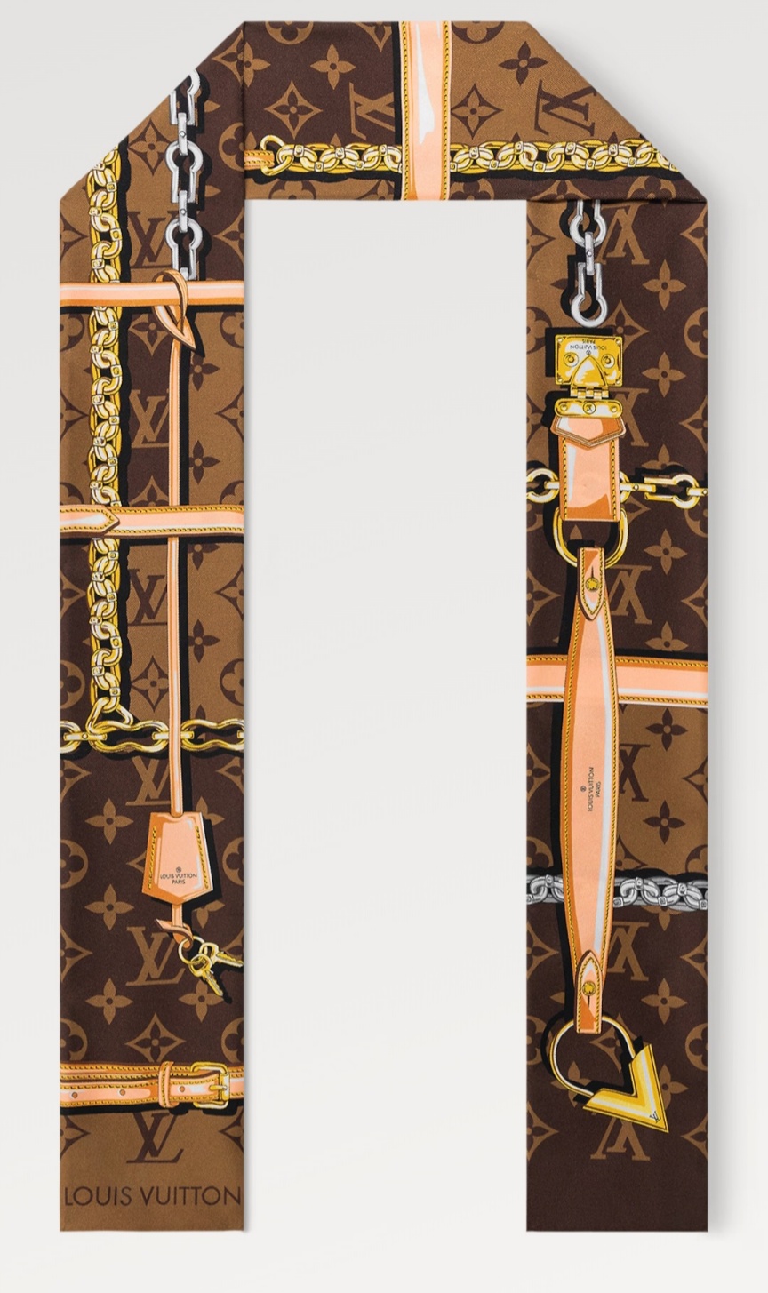 모노그램 컨피덴셜 방도 스카프 브라운