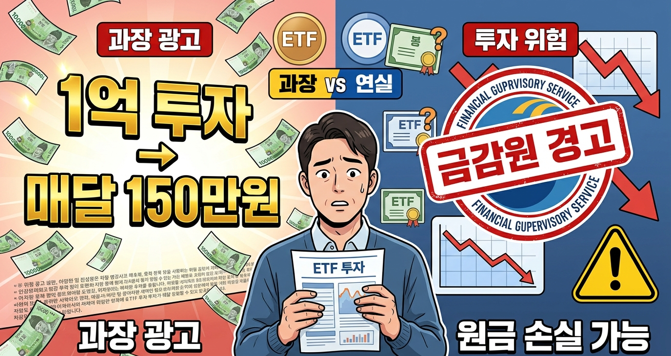 &ldquo;1억 넣으면 매달 150만원?&rdquo; 금감원이 ETF 광고에 경고한 이유