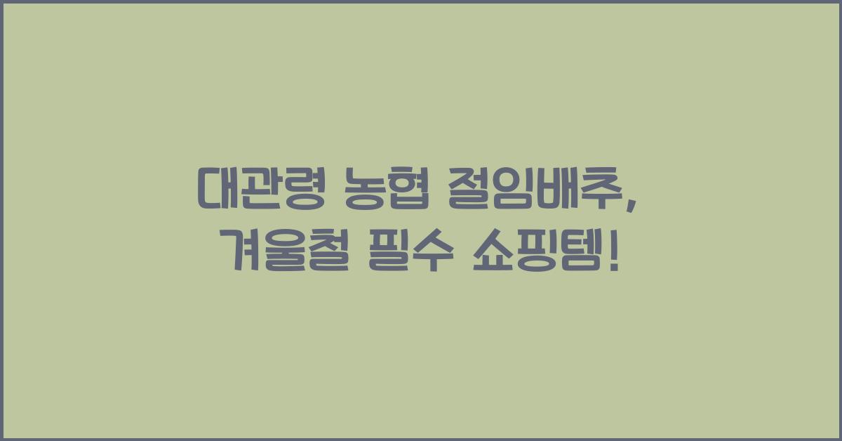 대관령 농협 절임배추