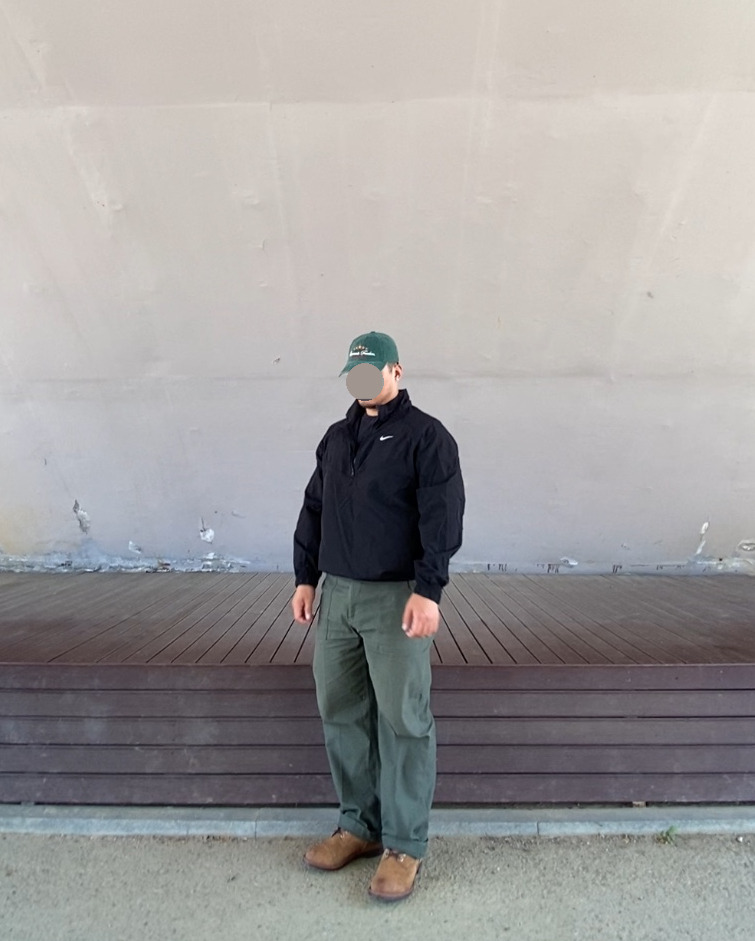 데일리룩('26. 4. 25.)브이투 VTWO 스톤워싱 빈티지 볼캡, 나이키 스투시 나투시 아노락, 무신사스탠다드 레플리카 퍼티그 팬츠, 레드윙 아이언레인저 호손뮬스키너 스웨이드