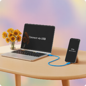 노트북–스마트폰 USB 연결 방법 이미지