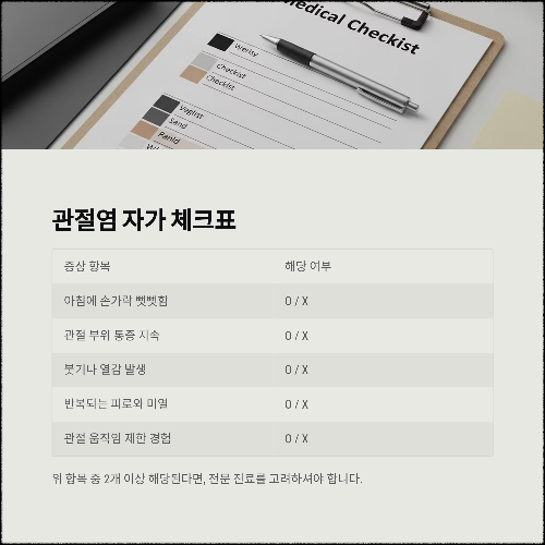 관절염 초기 증상, 절대 무시하면 안 되는 이유