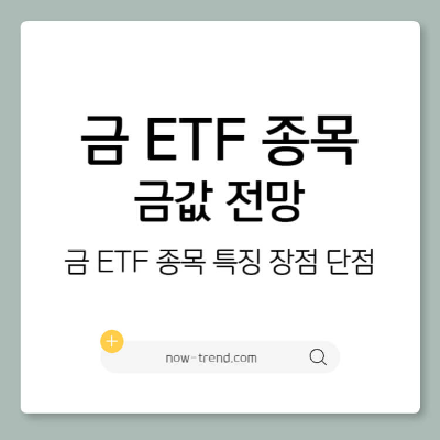 금값 전망 금 ETF 종목 추천 섬네일