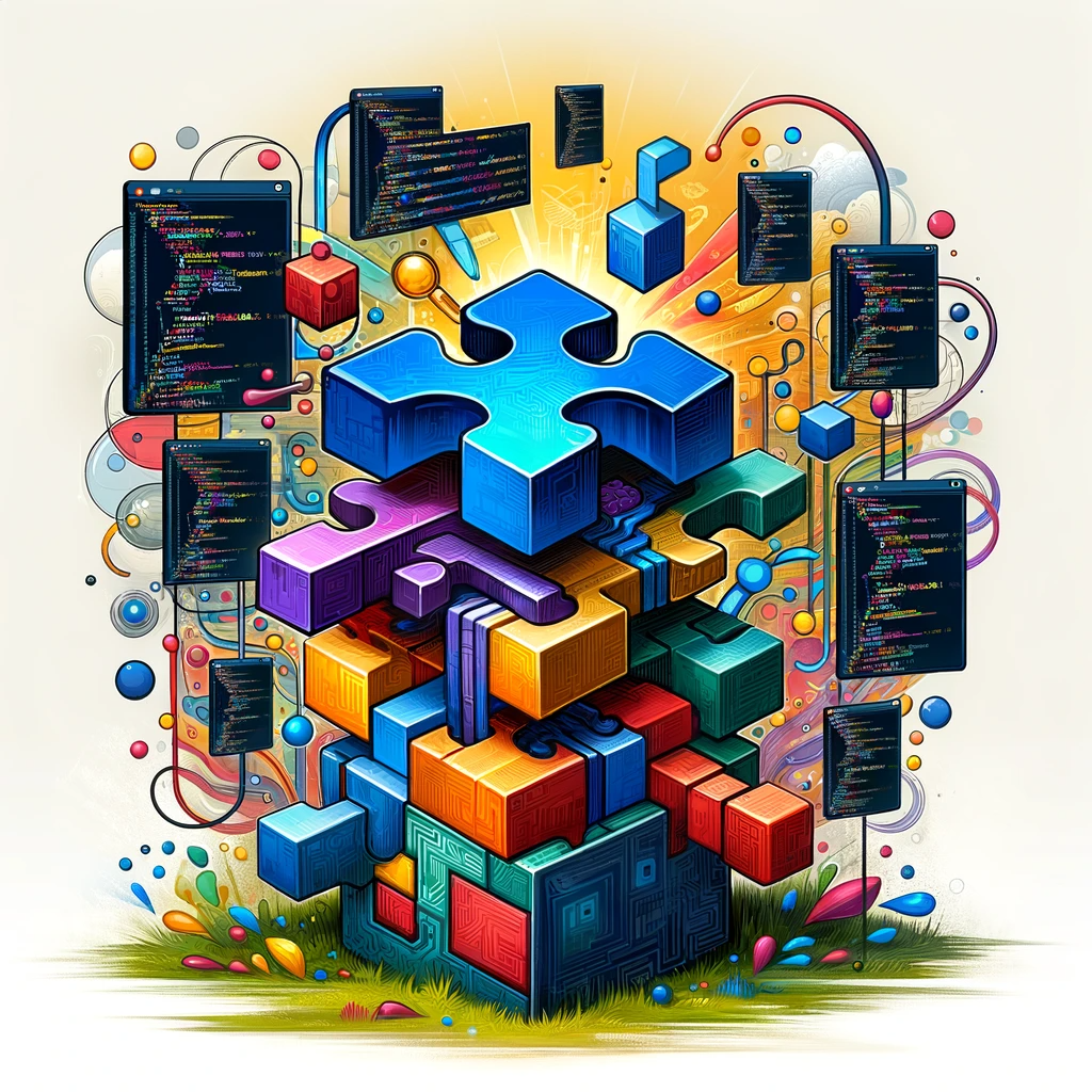 concept illustration of Webpack as a module bundler