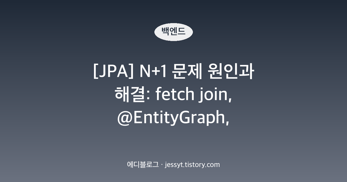 [JPA] N+1 문제 원인과 해결: fetch join, @EntityGraph, default_batch_fetch_size
