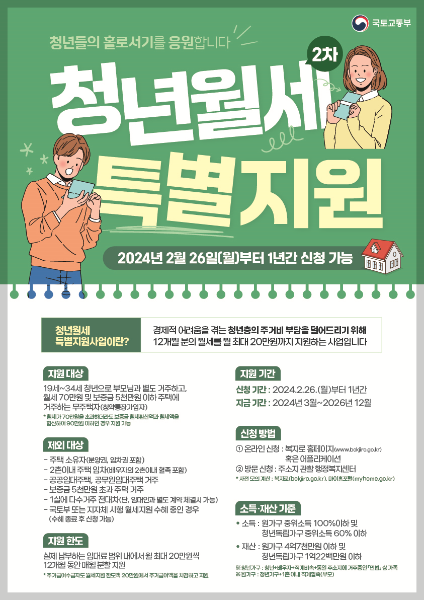 청년월세 특별지원 2차 사업