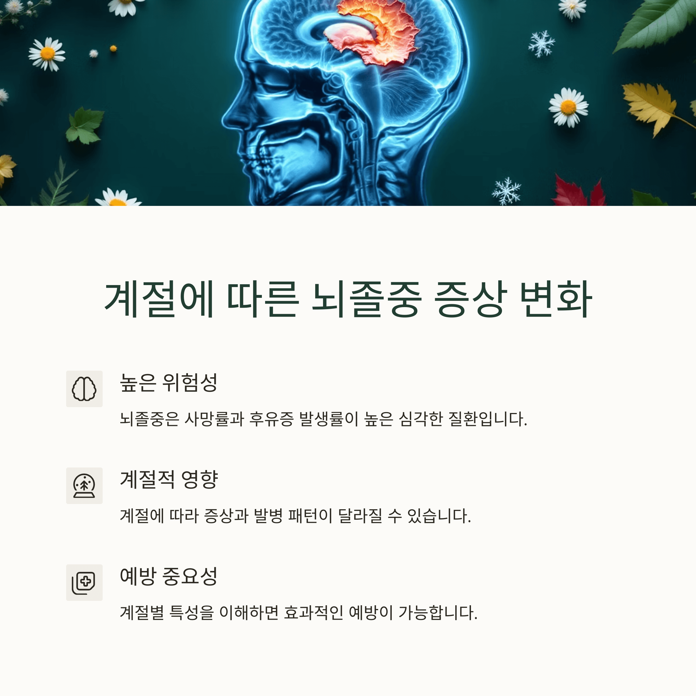 계절에 따른 뇌졸중 증상 변화