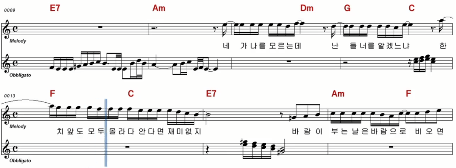 김국환 타타타 악보 노래방