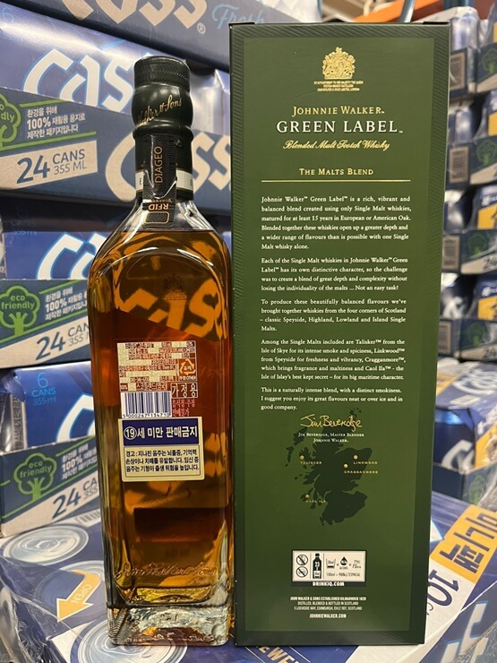위스키 본품 병 뒷면