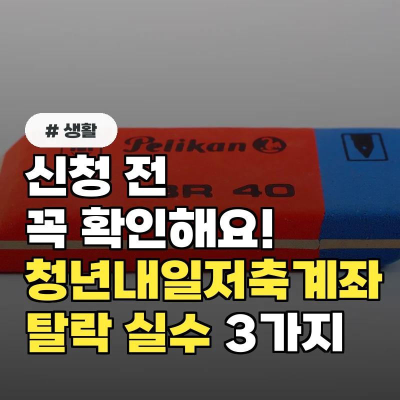 신청 전 꼭 확인! 청년내일저축계좌 접수 탈락하는 의외의 실수 3가지