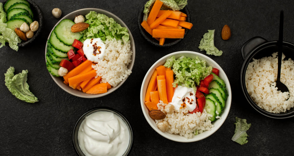 탄수화물과 채소를 같이 섭취한다면 포만감이 더욱 오래간다.