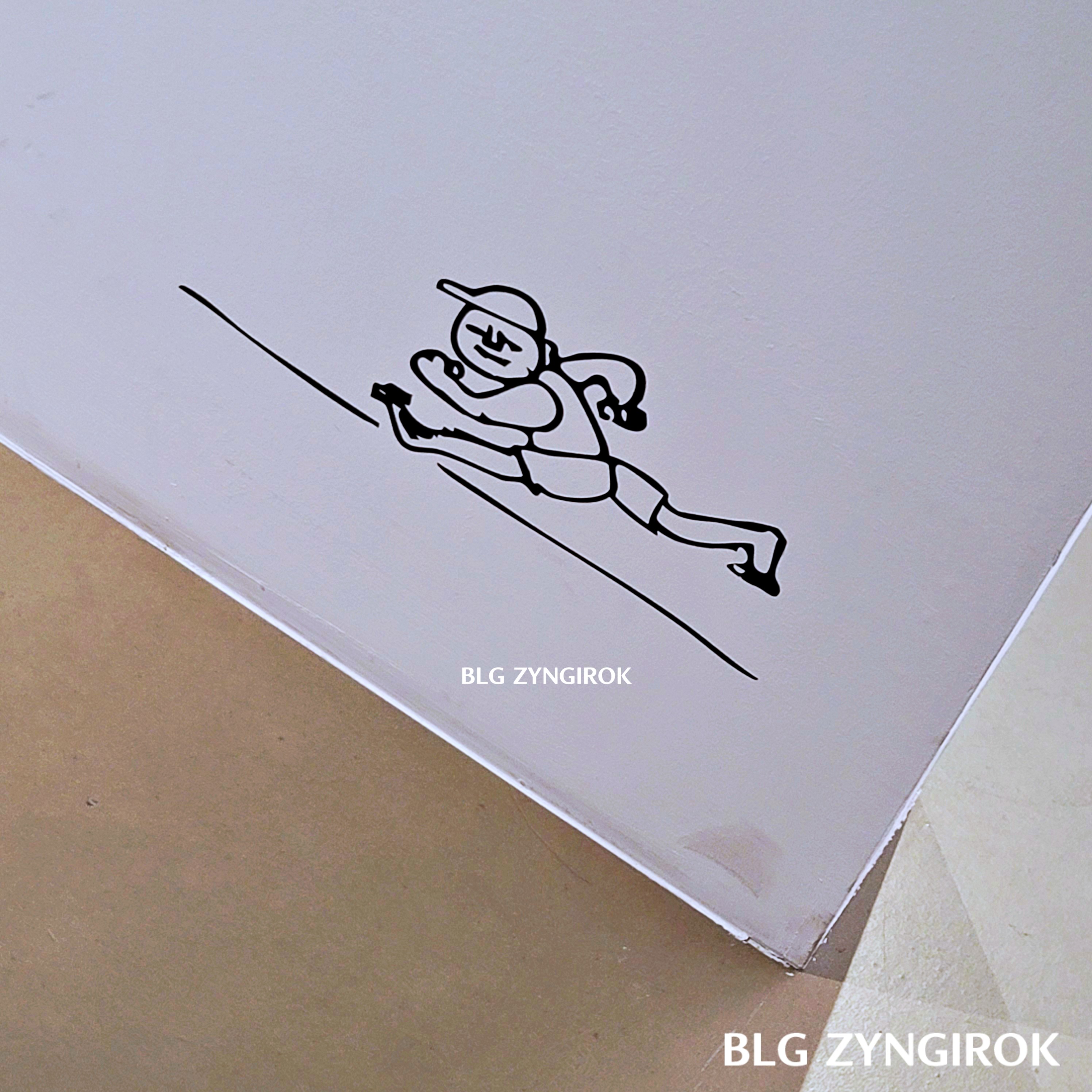 쓰다 이중섭 - 벽면 일러스트레이트 모습이다.