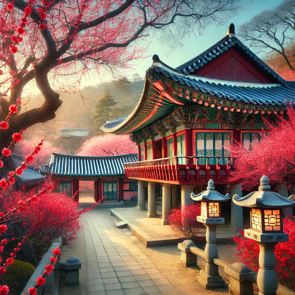 선암사에 핀 홍매화