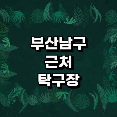 부산 남구 탁구장