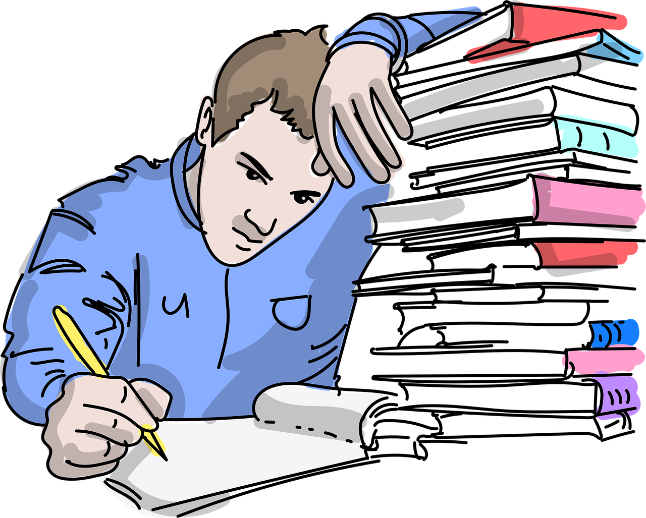 자격증 공부 중인 중년