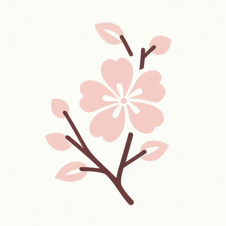 연분홍색 벚꽃 로고