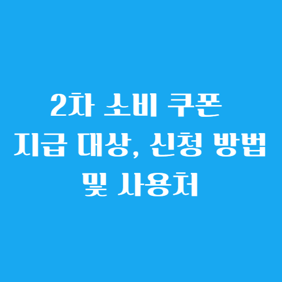 2차 소비 쿠폰 지급 대상, 신청 방법 및 사용처