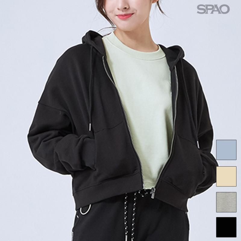 스파오 크롭 후드 집업 SPMZA23G21-T