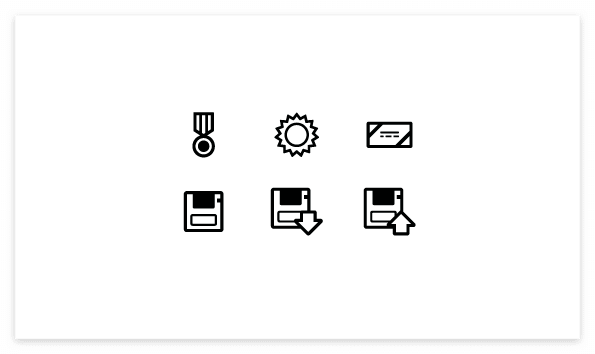 Free Icon vector source : Medal, Badge, Letter of appreciation, Floppy disk
