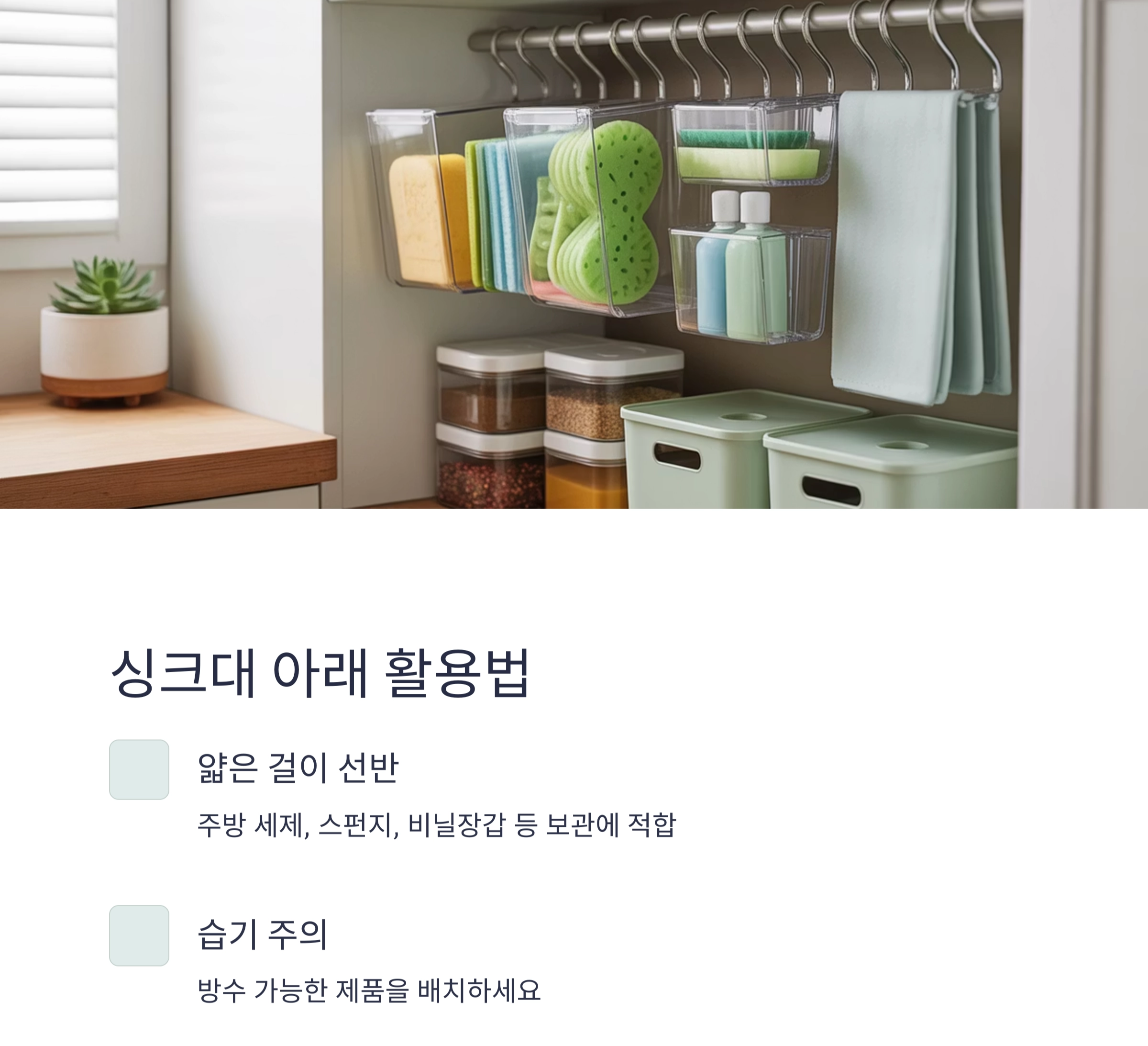 주방 수납 걱정 끝! 걸이형 선반으로 공간 2배 늘리기