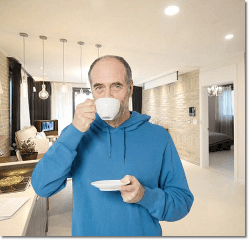 커피 마시는 노인