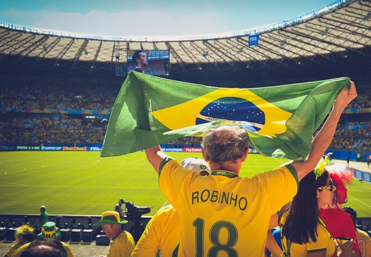 브라질축구 응원단 모습