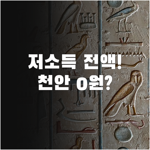 천안시 저소득 국민건강보험료 2025..