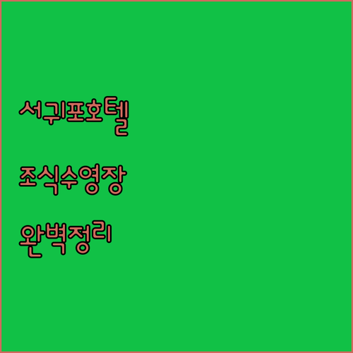 서귀포 호텔 추천 리스트 수영장 조식..