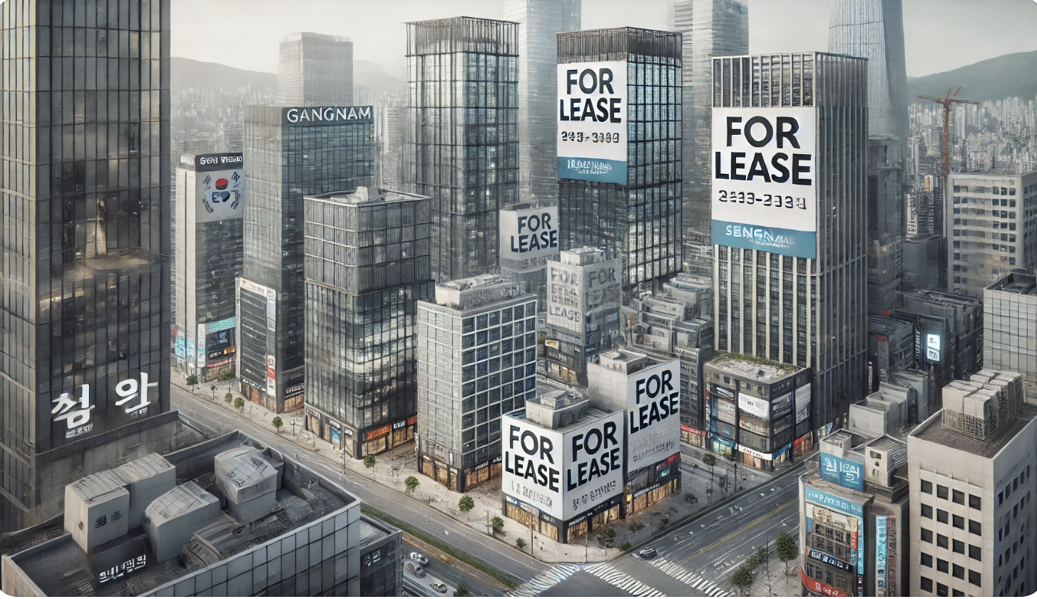 서울 강남의 상업용빌딩의 공실 모습