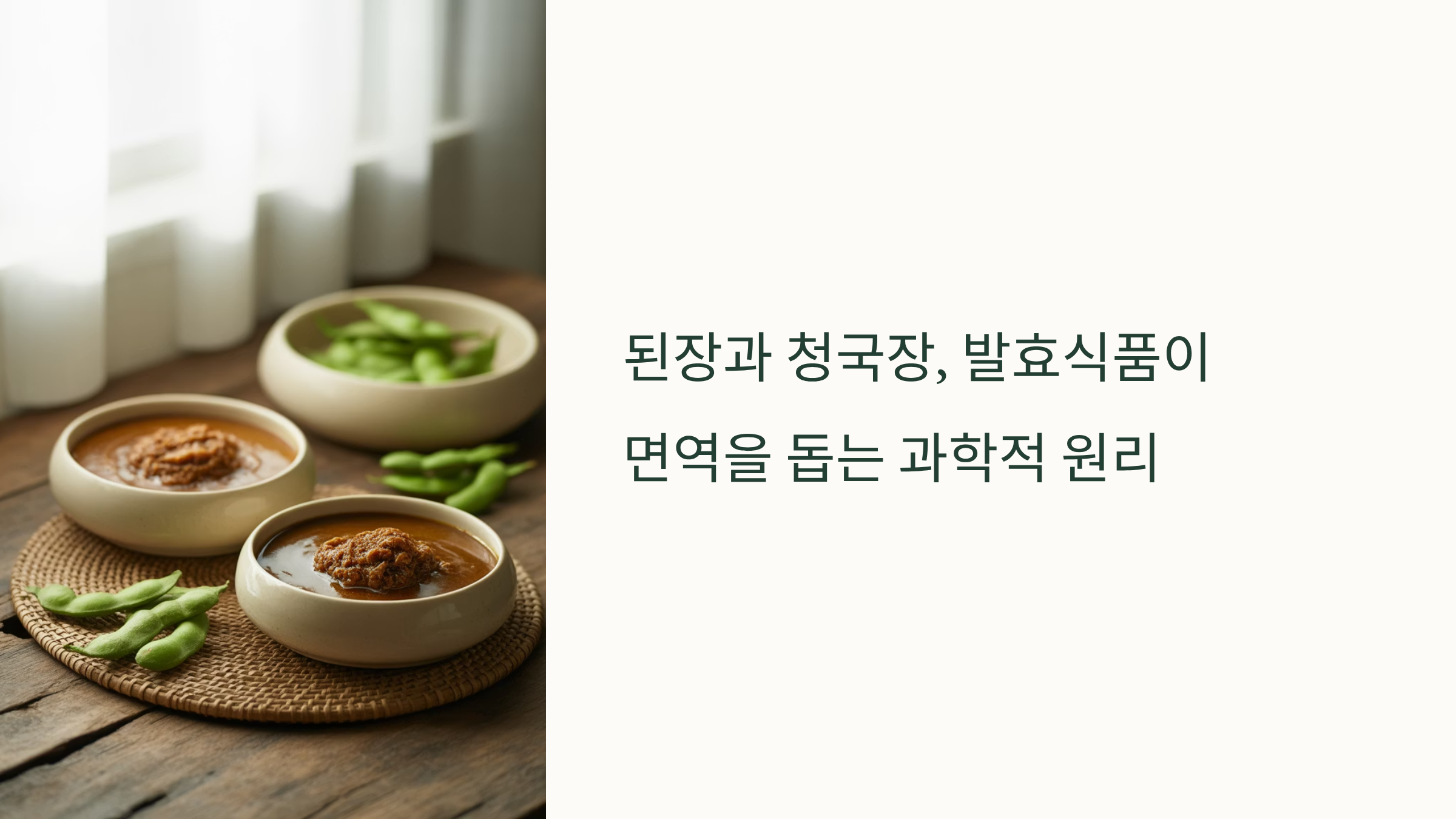 된장과 청국장 발효식품 면역 과학 원리