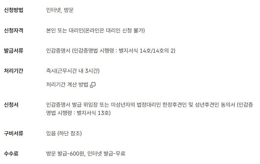 인감증명서 인터넷 발급