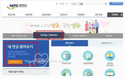 국민연금홈페이지-내연금-알아보기-순서-설명-모습