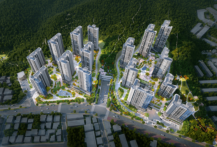 한화 포레나 대전월평공원 조감도