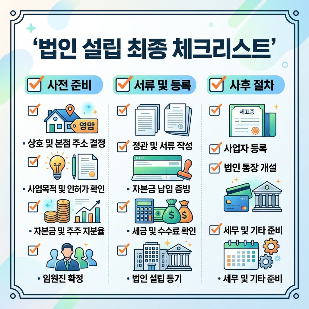 법인설립 최종 체크리스트