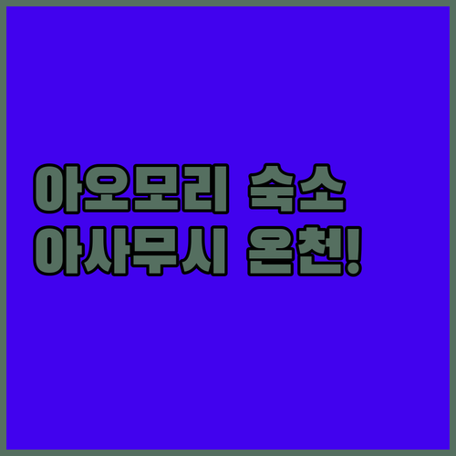 일본 아오모리 여행 숙소 추천 아사무..