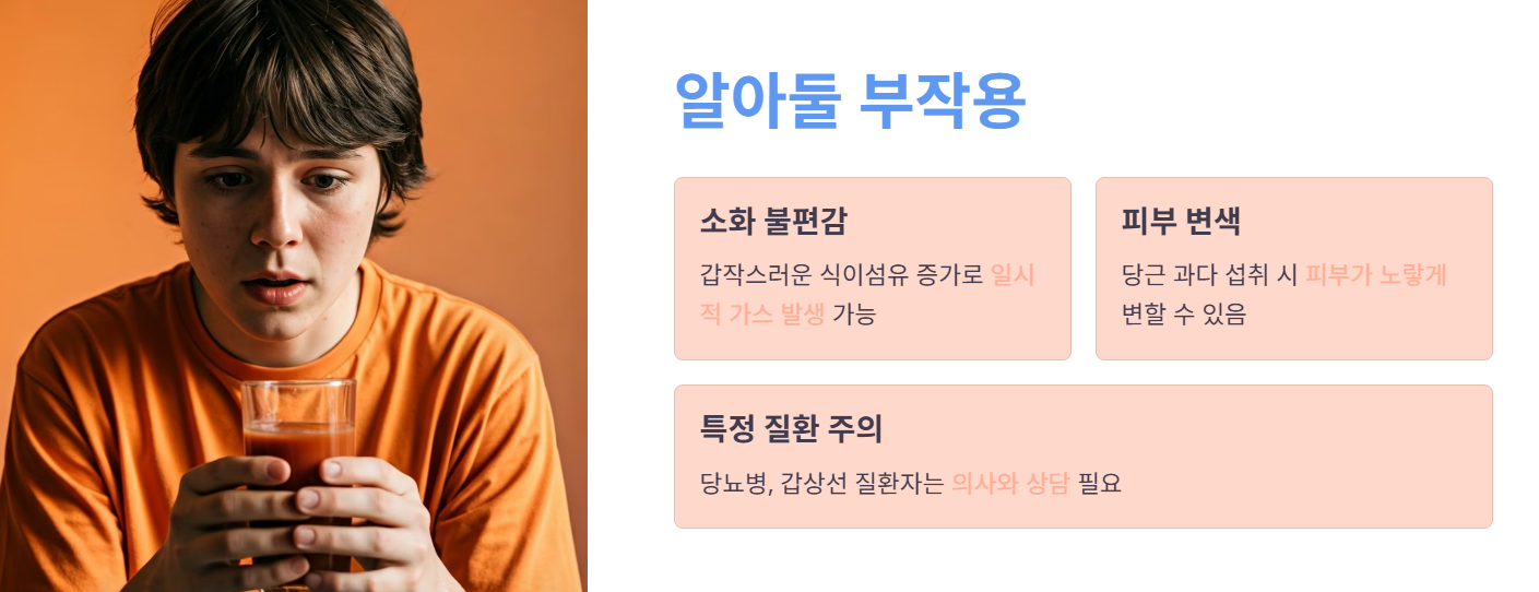 CCA주스 부작용 및 주의사항