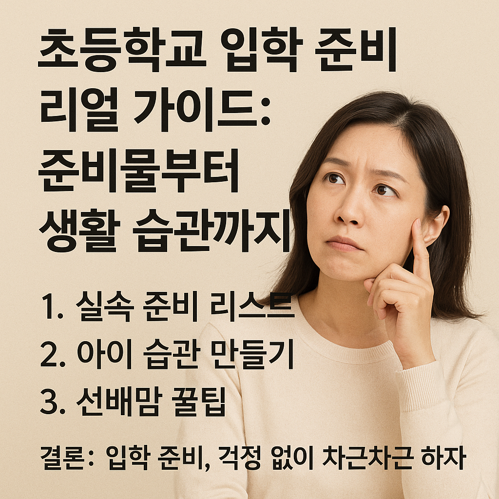초등학교 입학준비 관련 사진.