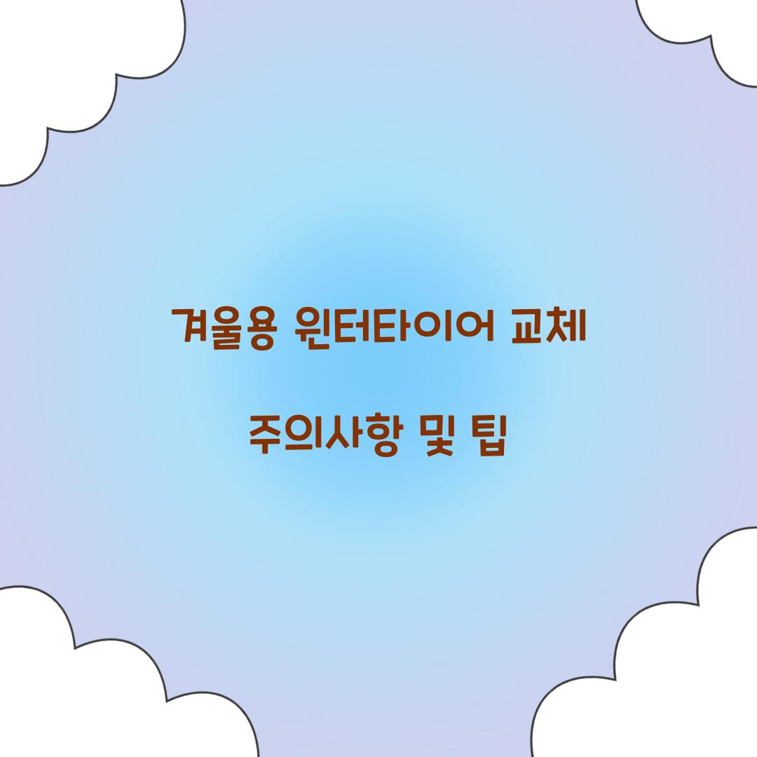 겨울용 윈터타이어 교체