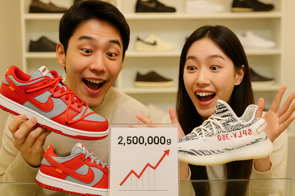 리셀가로 수백만 원까지 폭등하자 좋아하는 모습