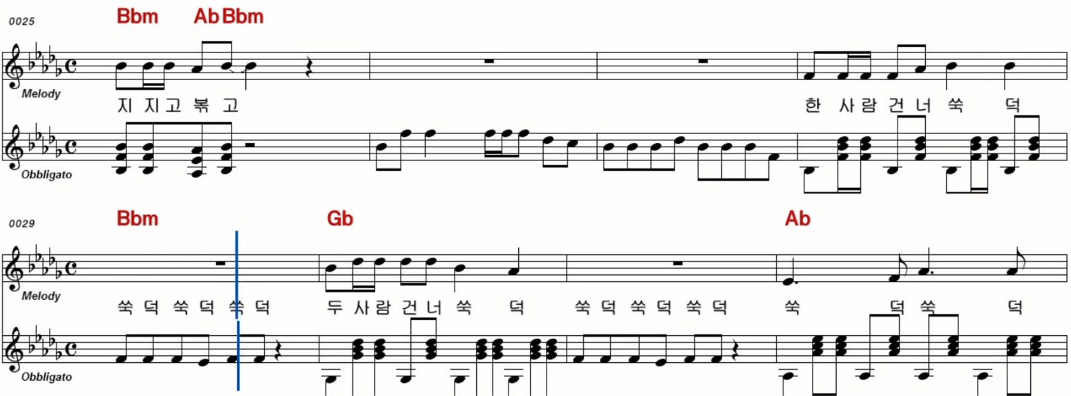 김연자 쑥덕쿵 악보