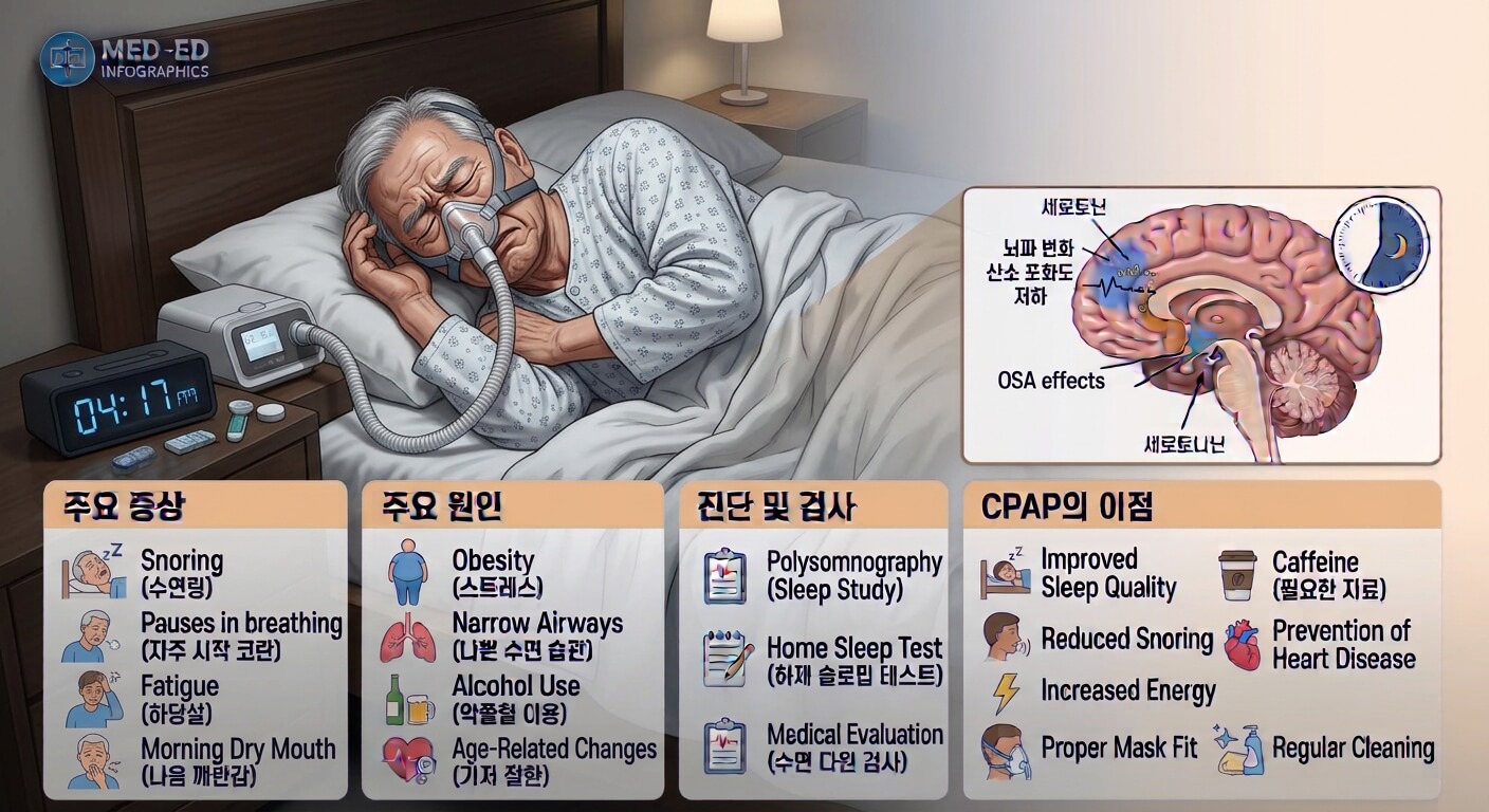 수면 무호흡 환자 그림