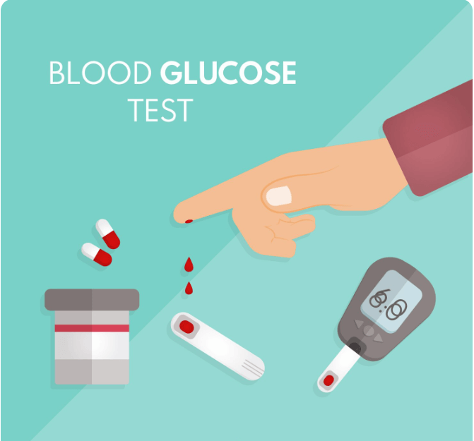 혈당 측정하는 모습