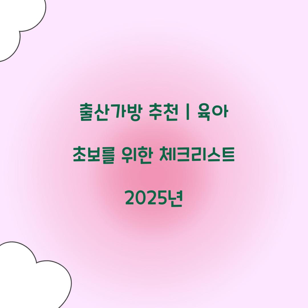 출산가방 추천