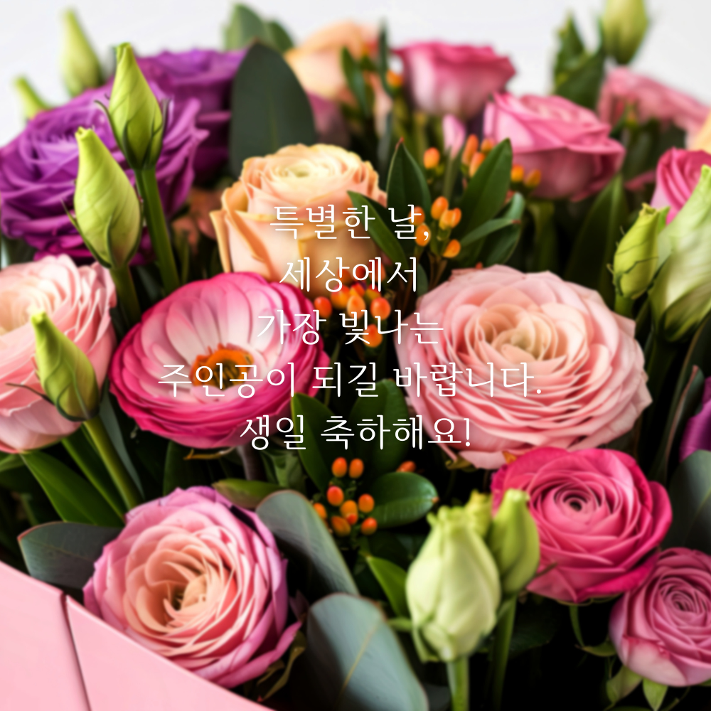 생일 축하 메세지 이미지 생일 축하 꽃다발 이미지 문구 모음